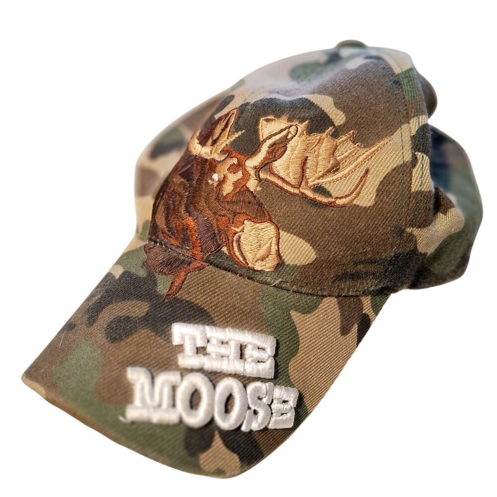 Moose Embroidered Camo Baseball Cap Adjustable PatrioticJacSales 100% Acrylic